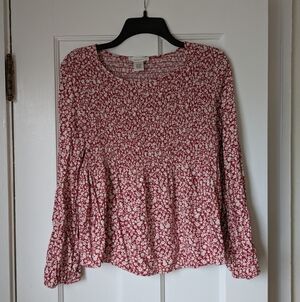Urban Romantics Shirred Floral Blouse